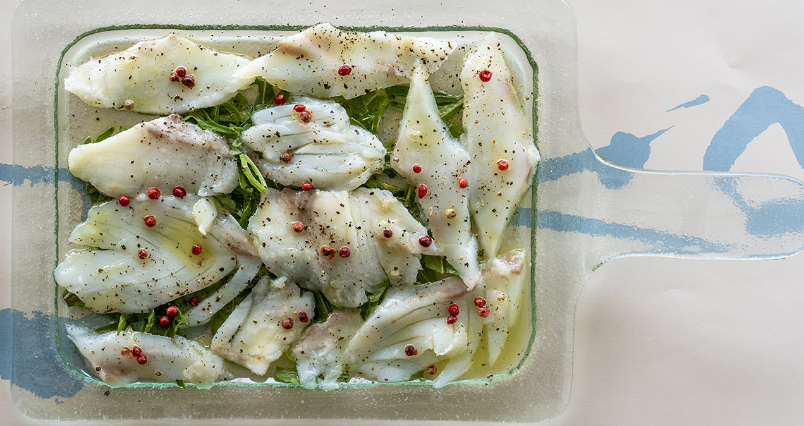 Maritsa cooks sea bass carpaccio